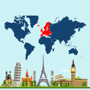 europe map in world Quiz