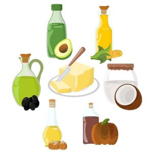 Set of Oil, Fat, Butter Icon. Food label, logo