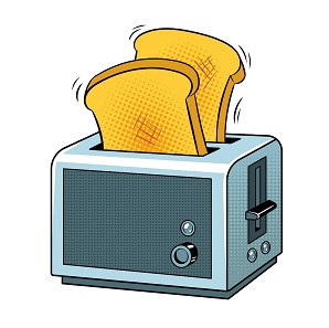 Toaster with toast pop art vector