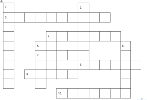 Quiz 1 Crossword