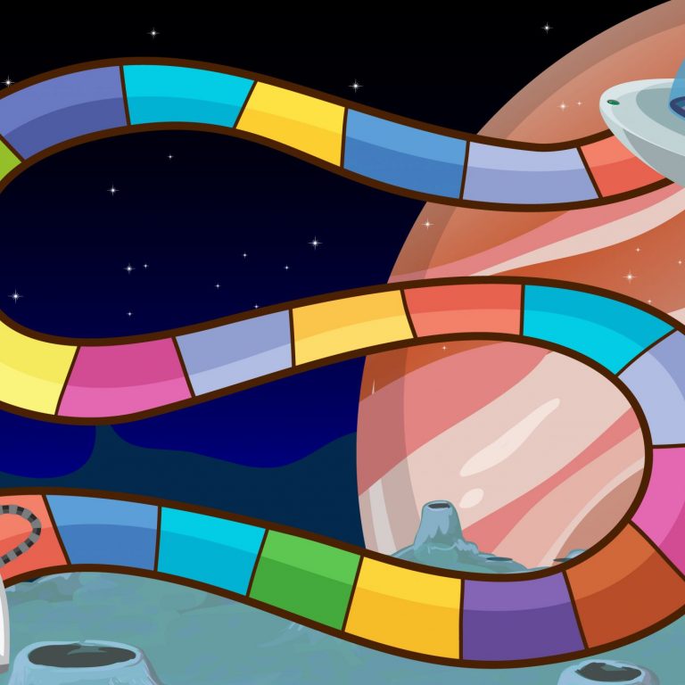 Board game template with space theme