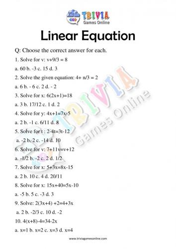 Linear-Equation-Quiz-Worksheets-Activity-02
